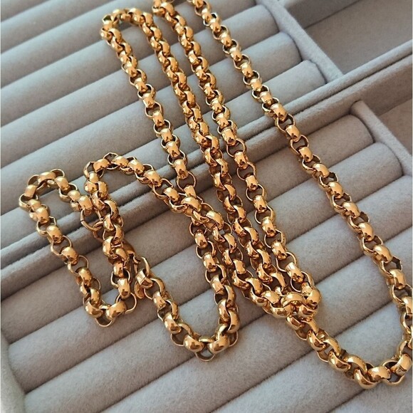 Monet Long Rolo Chain Necklace 36" - Picture 1 of 12